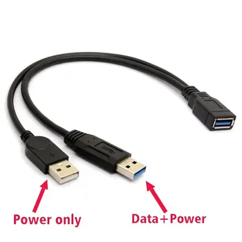 20 см от USB3.0 до USB3.0/2.0 от USB3.0 до двух USB-разъемов Дополнительная мощность передачи данных Y удлинительный кабель