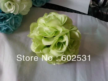 Свадебный шелковый шар для поцелуев SPR 20 см-зеленый, для супермаркета, отеля, украшения suqare цветочный шар