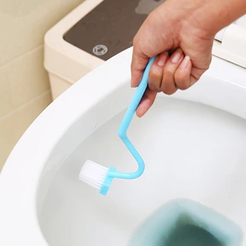 1 Шт. V-образная изогнутая щетка для унитаза с длинной ручкой, щетка для чистки унитаза, бытовой инструмент для глубокой чистки, принадлежности для ванной комнаты