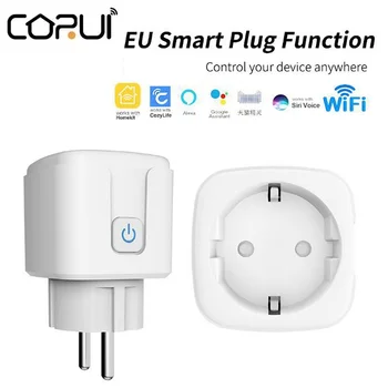 CORUI EU Plug WIFI Беспроводная дистанционная розетка Smart Timer Plug Голосовое Управление EU Home Огнестойкий ПК Smart Power Socket Intelligen