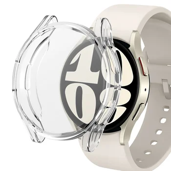 Чехол для Samsung Galaxy Watch 4/5/6 44 мм 40 мм Аксессуары TPU бампер Защитная пленка для экрана универсальная Оболочка Galaxy watch6 5 4 чехол
