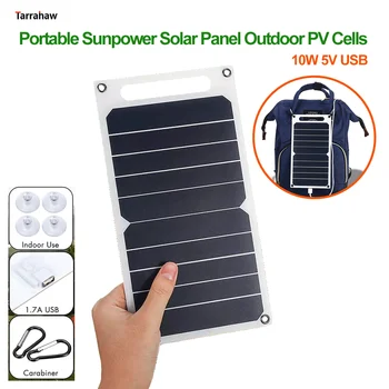 Портативная солнечная панель Sunpower 10 Вт USB, Рюкзак для фотоэлементов, монитор для мобильного телефона, Палатка, Фотоэлектрическая пластина, зарядное устройство