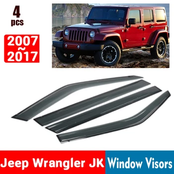 Для Jeep Wrangler JK 2007-2017 оконные козырьки защита от дождя на окнах, дождевик, дефлектор, тент, щит, вентиляционная защита, накладка на козырек