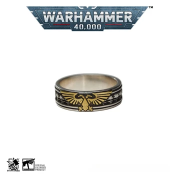 Подлинное кольцо с эмблемой [Starforged] Орел, Warhammer 40K, Окружающее Золотое Серебро, Модное популярное кольцо, праздничные подарки