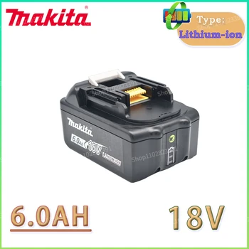 Makita 100% Оригинальная Аккумуляторная Батарея для Электроинструмента 18V 6.0Ah со Светодиодной литий-ионной Заменой LXT400 BL1860B BL1860 BL1850