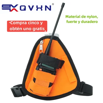 QVXN-Bolsa táctica portátil  walkie-talkie con sistema MOLLE,nailon de 1000D para interfono portátil, para caza o acampad
