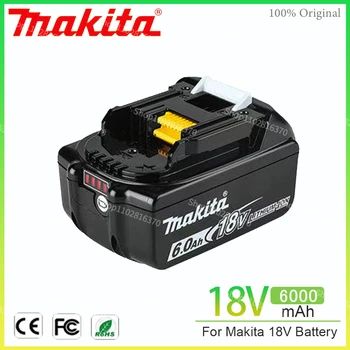 6,0 Ач, 100% Оригинал, Makita 18V Использует литий-ионный светодиод Вместо LXT BL1860B BL1860 BL1850 Для зарядки аккумулятора электроинструмента