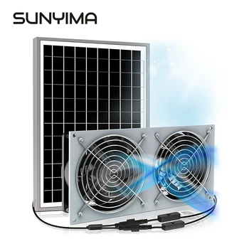 1 шт. SUNYIMA Двойная вентиляторная солнечная панель 350*24 18V15 Вт, Монокристаллическое стекло, вентиляторы на солнечных батареях для навесов