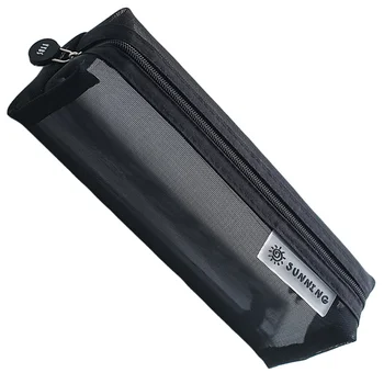 Прозрачный пенал, сетчатый держатель для ручек, Профессиональная сумка для ручек, Практичный контейнер для ручек Черного цвета