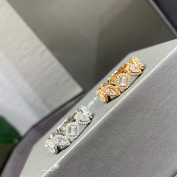 Модное женское кольцо из стерлингового серебра 925 пробы, моделирующее индивидуальность, высокоточное мастерство, двухслойное кольцо с бриллиантом 