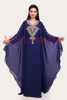 Женская Длинная юбка, Марокканский Неф, Синий Жоржет, Дубайское платье, Платье Фараша, Индийское платье, Женское платье 56 Дюймов