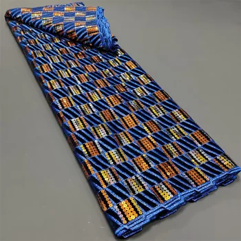 Новейшая французская бархатная кружевная ткань с вышивкой блестками 2023, Высококачественное Нигерийское Африканское Бархатное кружевное Свадебное платье TY1501