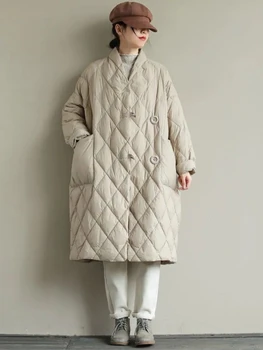 Красивые новые женские зимние пальто, однобортные куртки свободного кроя для женщин, Теплое повседневное уличное пальто, женское стеганое пальто