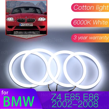 Комплект Angel Eyes 6000L Хлопчатобумажный Белый кольцевой светильник Halo для BMW Z4 E85 E86 2002-2008